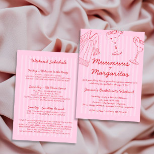 Invitation Muumuus et Margaritas Rose et Rouge Enterrement de