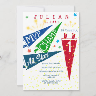 Invitation MVP Champ Toutes les étoiles Coloré moderne 1er an