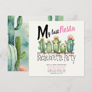 Invitation My Dernier Fiesta Bachelorette Party Cactus thème