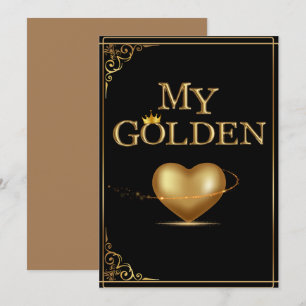 Invitation My Golden Heart Valentine's Day Card Design