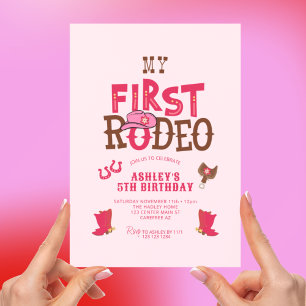 Invitation My Rodeo Cowgirl Pink 5e anniversaire
