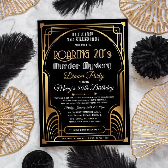 Invitation Mystère du meurtre des années 20 (Foil aussi dispo (Créateur téléchargé)