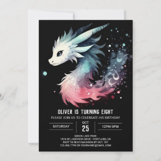 Invitation Mystérieux Adorable Dragon Anniversaire