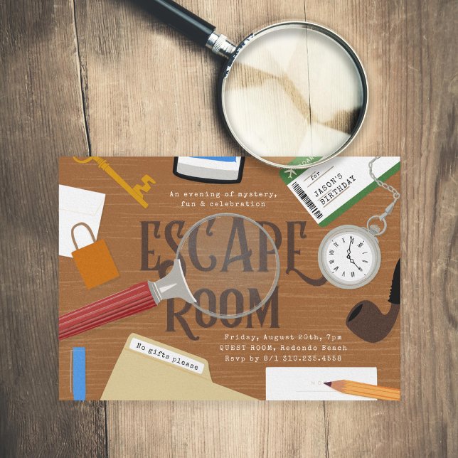 Invitation Mystery Escape Room Anniversaire (Créateur téléchargé)