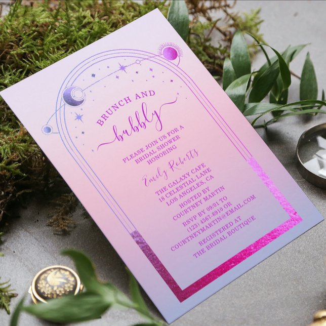 Invitation Mystic Chic Sunset Fête des mariées rose (Créateur téléchargé)