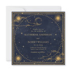 Mystical Celestial Gold Moon Stars Carré Mariage