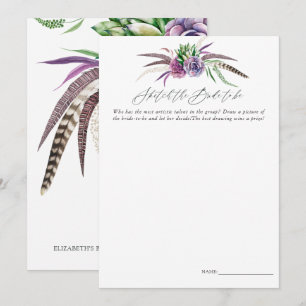 Invitation Mystical Succulents Fête des mariées Sketch Jeu