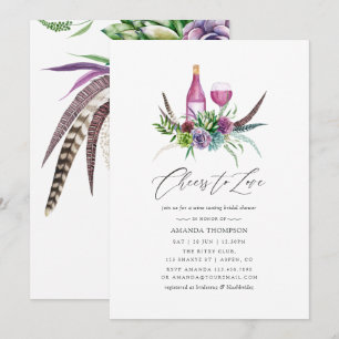Invitation Mystique Bohème Bridal Shower de Dégustation de Vi