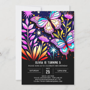Invitation Mystique violet en ligne papillon Anniversaire