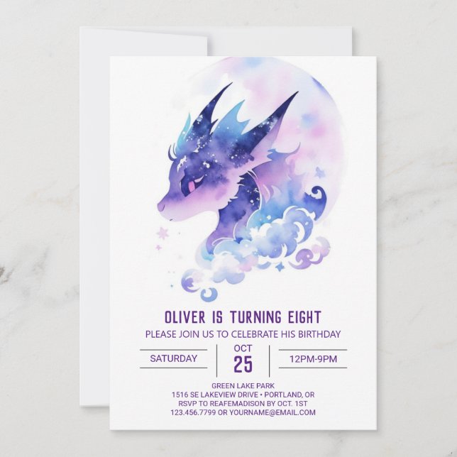 Invitation Mythique Aventure Dragon Anniversaire (Devant)