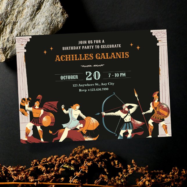 Invitation Mythologie Héros anniversaire (Créateur téléchargé)