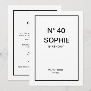 Invitation N°40 French Chic Fête d'anniversaire 40 ans