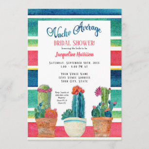 Invitation Nacho Fête des mariées moyenne Floral Desert Cactu