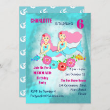 Nage Mermaids mignonne fille Anniversaire Invitati