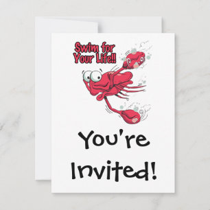 Invitation nager pour votre vie crabe de natation effrayé