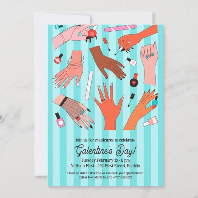 Invitation Nail Salon de la Saint-Galentin (Devant)
