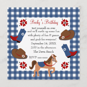 Invitation Naissance de Denim Cowgirl