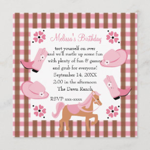 Invitation Naissance de Denim Cowgirl