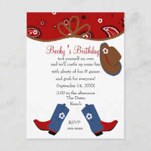 Invitation Naissance de Denim Cowgirl