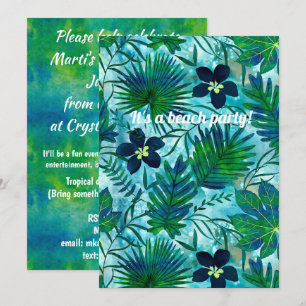 Invitation Nalani Hawaiian Tropical Garden Turquoise