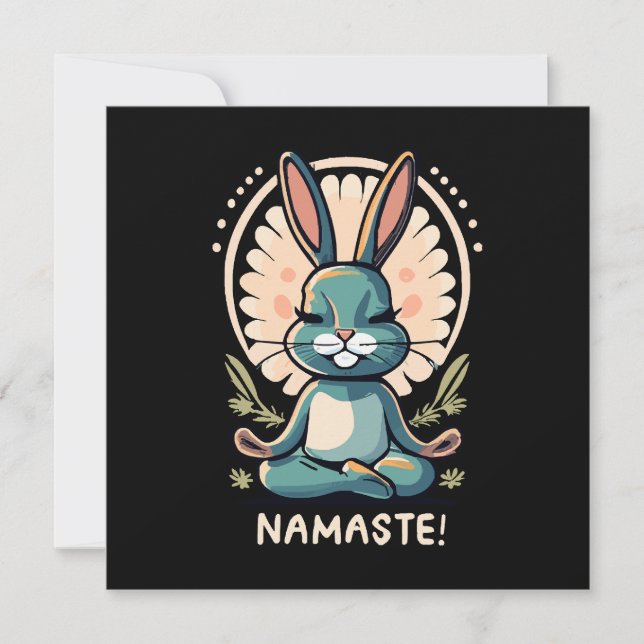 Invitation namaste bunny yoga méditation lapin (Devant)