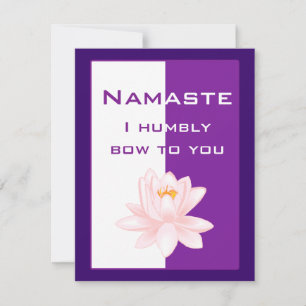 Invitation Namaste - Je vous salue humblement (violet)