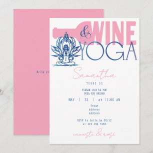 Invitation Namaste & Rose Minimal Vin & Yoga Brunch Anniversa