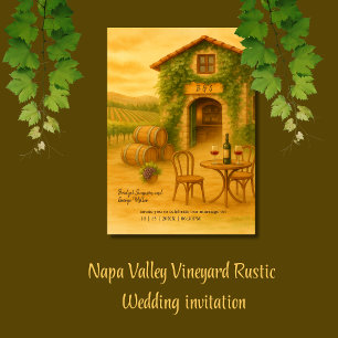 Invitation Napa Valley Vineyard Rustic Destination Mariage