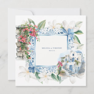 Invitation Nappe de mariage Grèce aquarelle