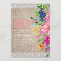 Nappe Rustique Dentelle Rose Bleu Floral 90e Anniv