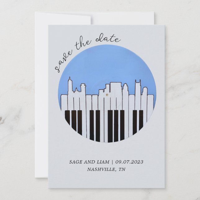 Invitation Nashville Skyline Piano Music Record Enregistrer l (Devant)