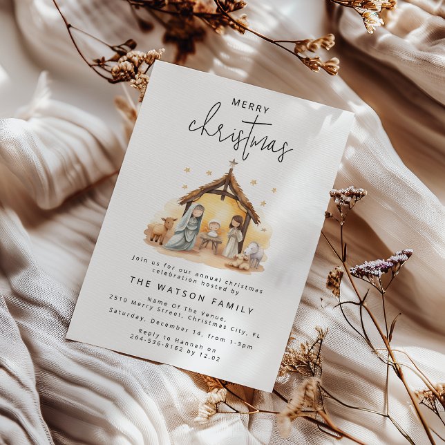 Invitation Nativité douce Noël (Créateur téléchargé)