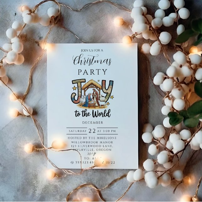 Invitation Nativity Joy to the World Christmas (Créateur téléchargé)