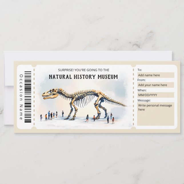 Invitation Natural History Museum Gift Certificate Template (Devant)