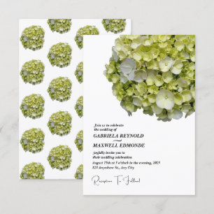 Invitation Nature classique Vert Hydrangea Mariage