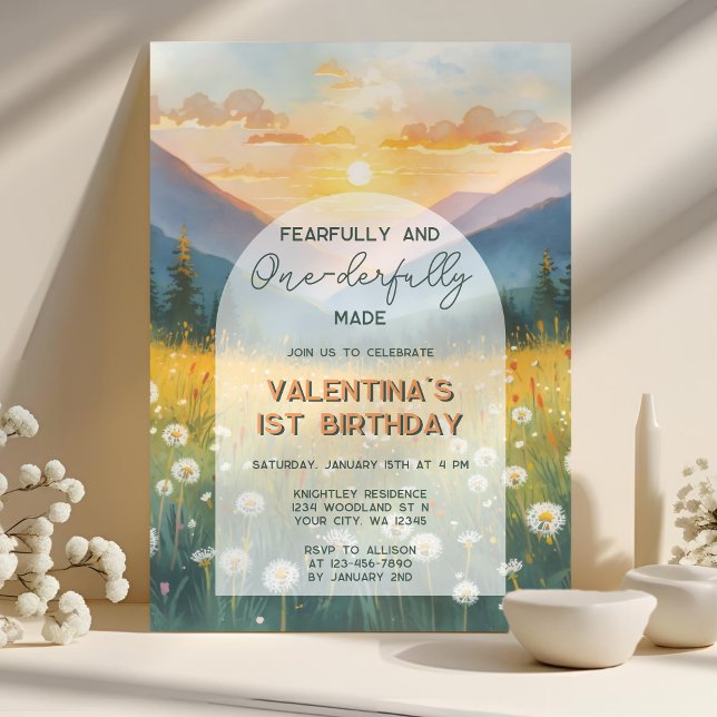 Invitation Nature Fearfully Onederfully Made First Birthday (Créateur téléchargé)