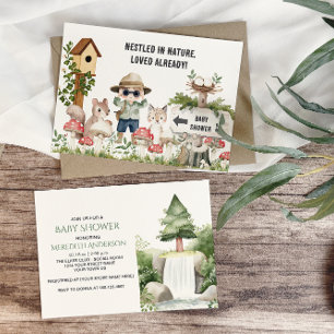 Invitation Nature Loving Baby Animaux Baby shower