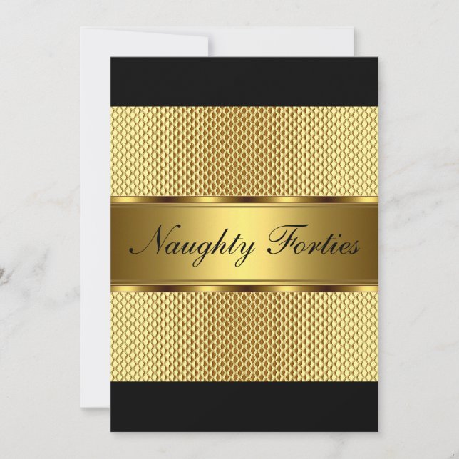 Invitation Naughty Quarties Gold Anniversaire Party 2 (Devant)