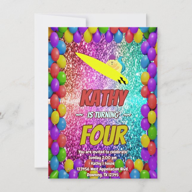 Invitation Naughty Squirrel Fun Anniversaire Cheeky invitatio (Devant)