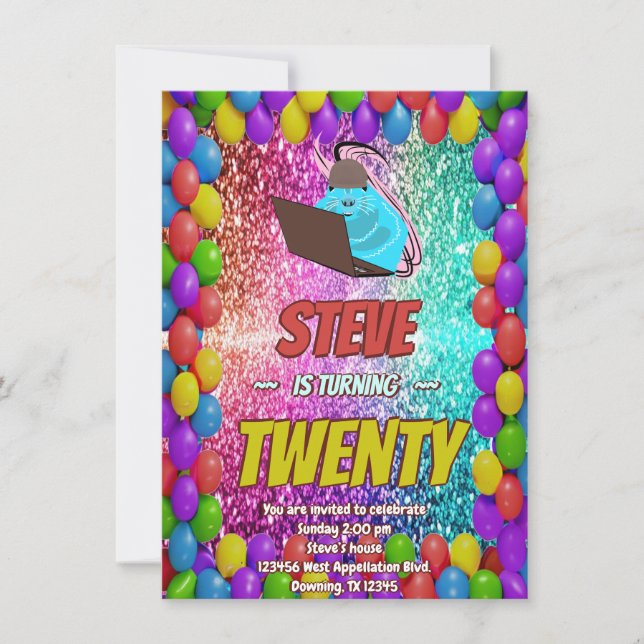 Invitation Naughty Squirrel Internet Party Anniversaire Invit (Devant)
