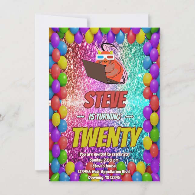 Invitation Naughty Squirrel Internet Party Anniversaire Invit (Devant)