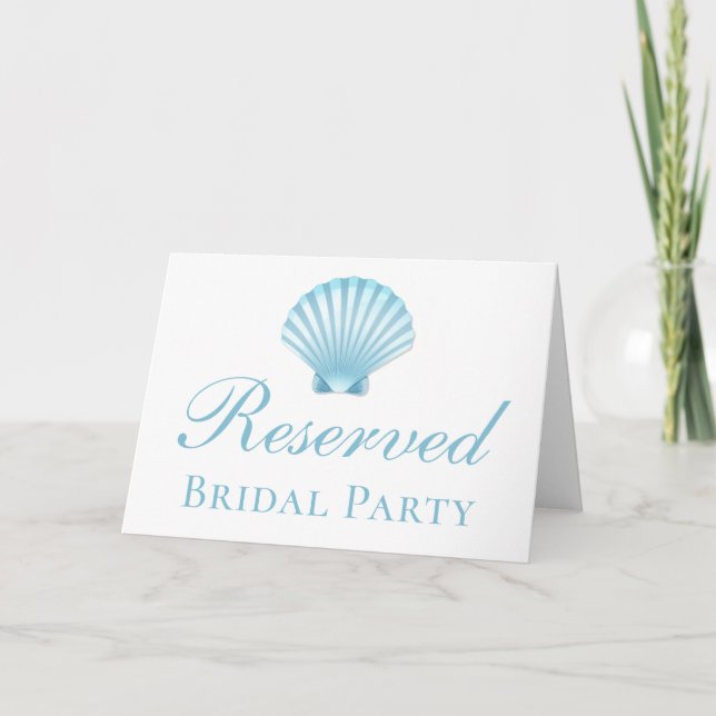 Invitation Nautical Seashell Blue Beach Mariage Réservé (Dos)