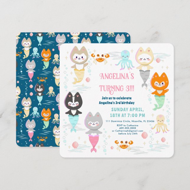 Invitation Nautical Themed Birthday. (Front/Back)