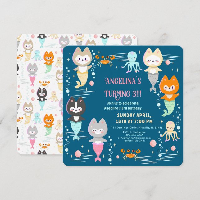 Invitation Nautical Themed Birthday. (Front/Back)