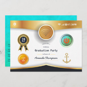 Invitation Nautical Virtual Graduation Party