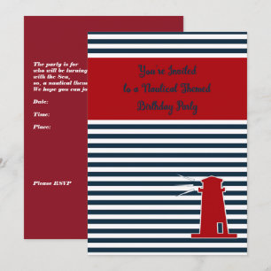 Invitation Nautique à thème fête d'anniversaire femme 60