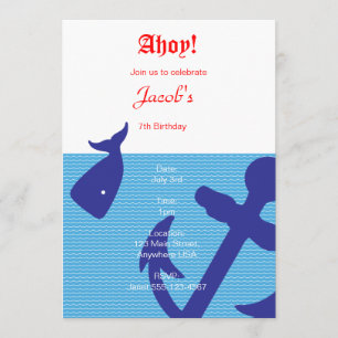 Invitation Nautique "Ahoy"