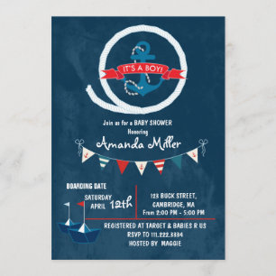 Invitation Nautique C'est un Baby shower garçon