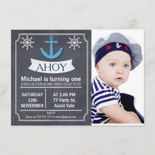 Invitation nautique d'anniversaire de tableau