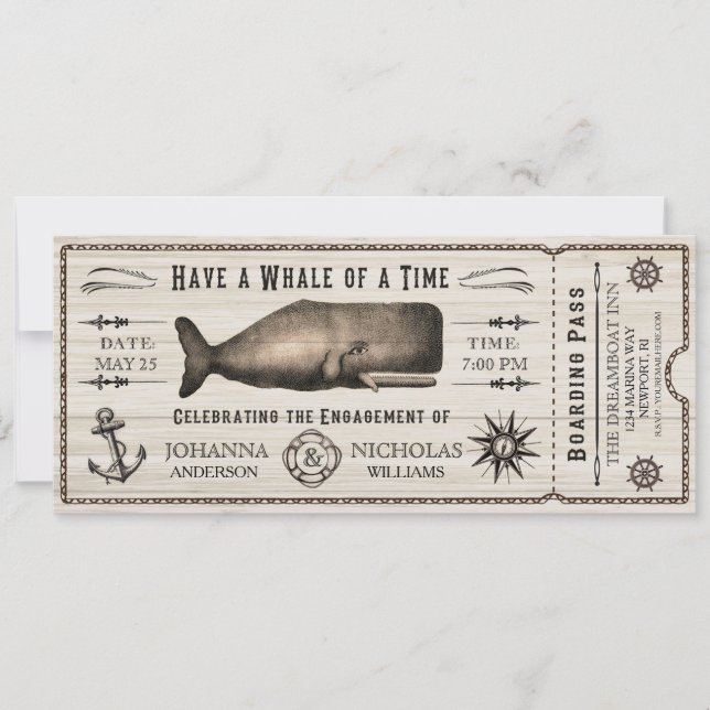 Invitation nautique de billet de partie de (Devant)